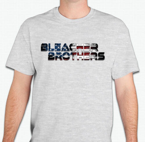 American Flag Bleacher Brothers Grey Tee Shirt
